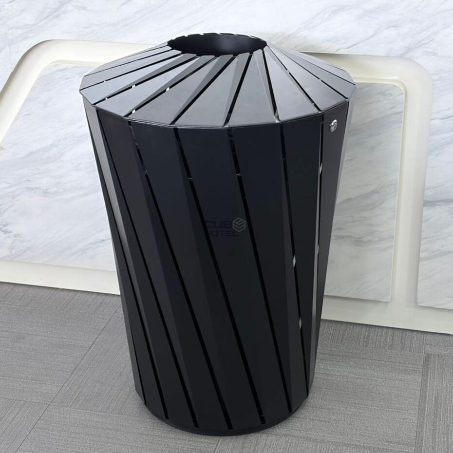 Papeleira Exterior Preta com Contentor Interior