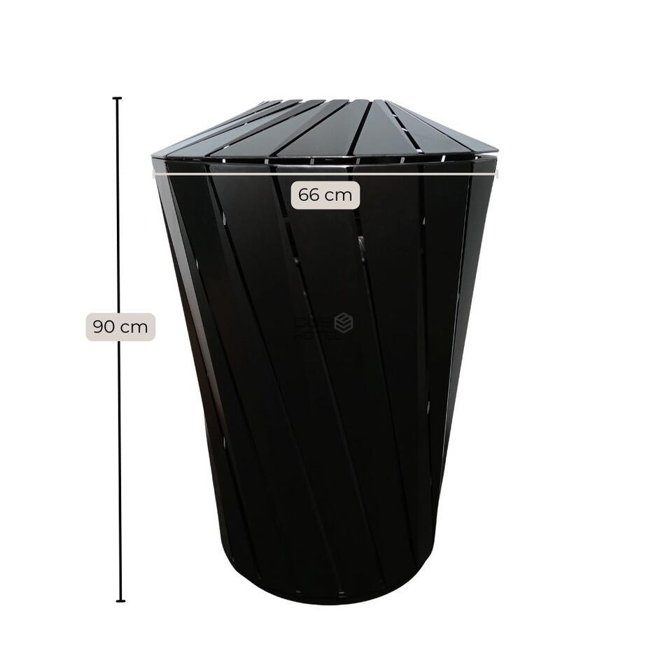 Papeleira Exterior Preta com Contentor Interior