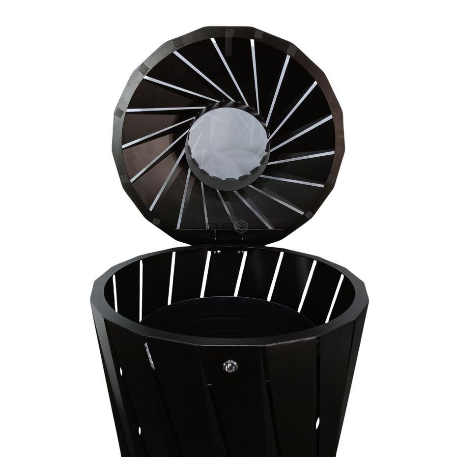 Papeleira Exterior Preta com Contentor Interior