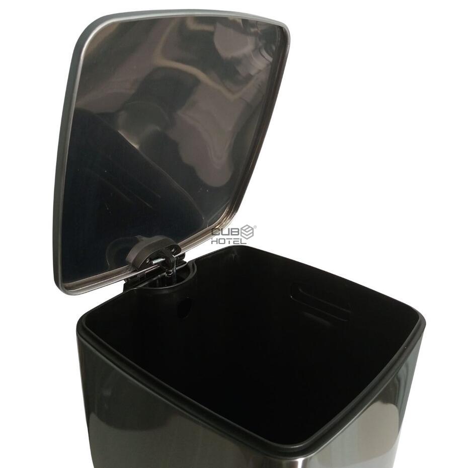 30L Square Pedal Bin with Soft Close Brushed Stainless Steel