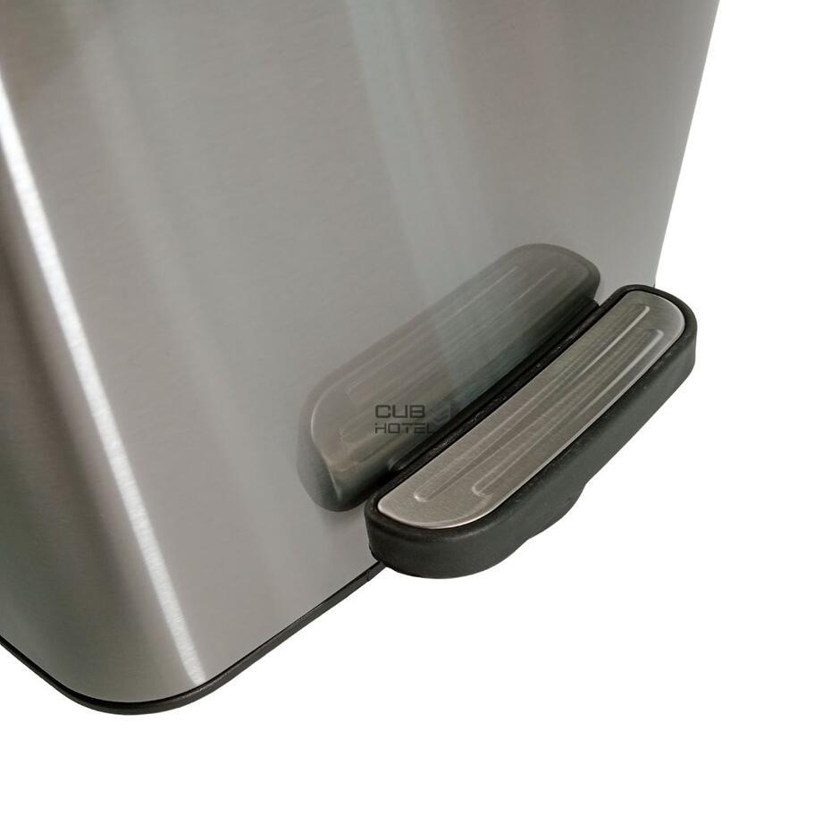 30L Square Pedal Bin with Soft Close Brushed Stainless Steel
