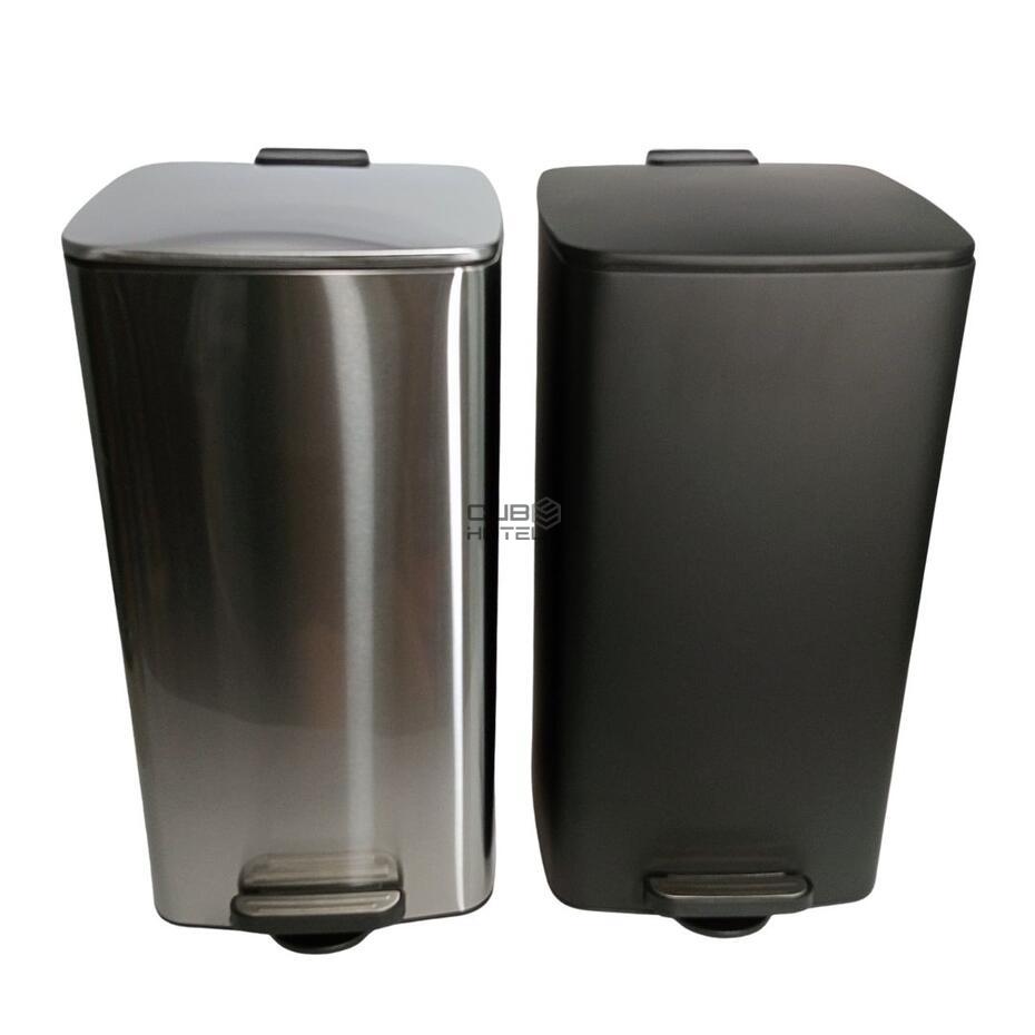 30L Square Pedal Bin with Soft Close Brushed Stainless Steel