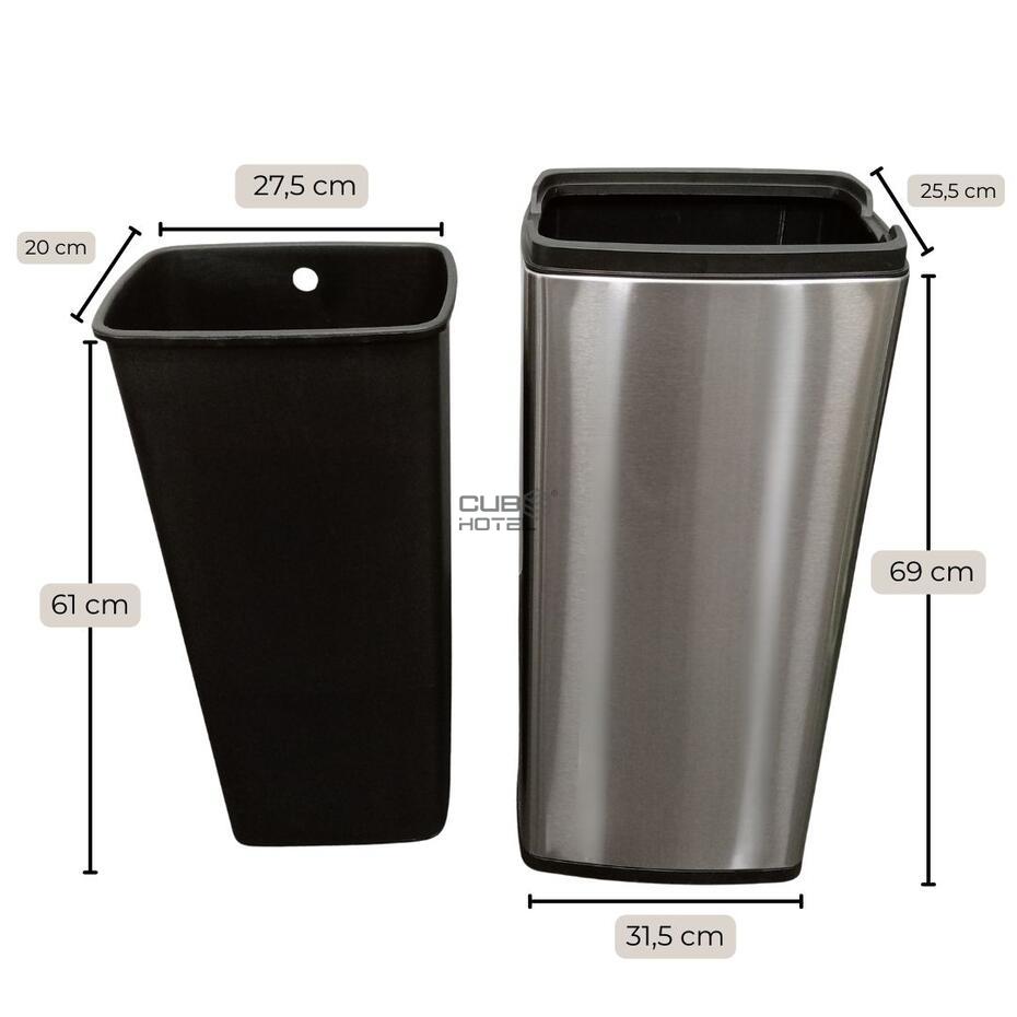 Papeleira Inox 26L Escovado