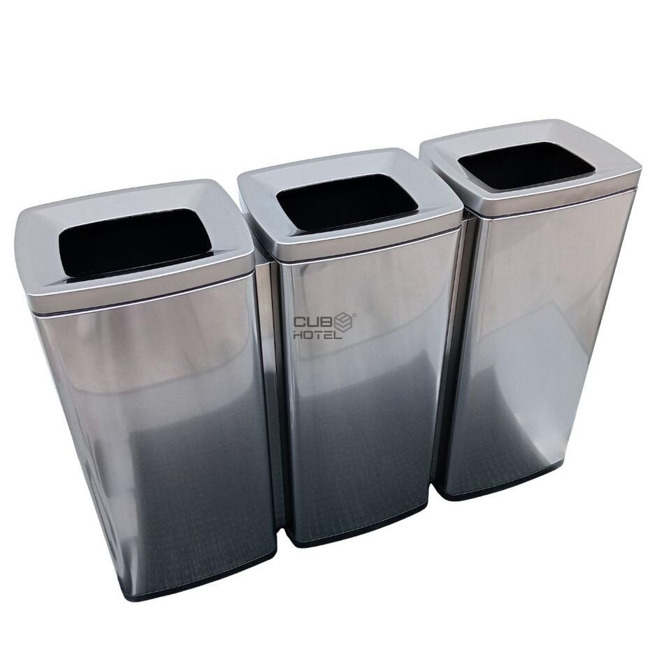 Ecopunto de Acero Inoxidable Anti-Huellas 3x30L