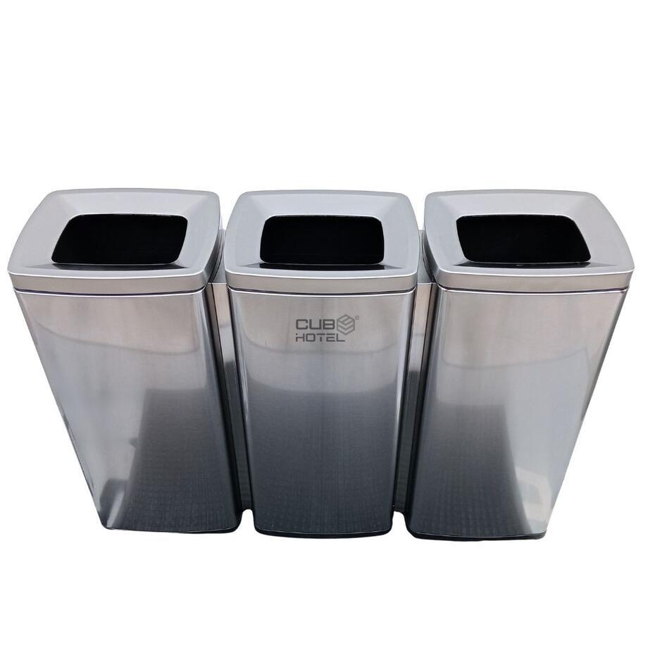 Ecopunto de Acero Inoxidable Anti-Huellas 3x30L