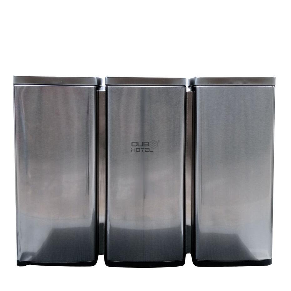 Ecopunto de Acero Inoxidable Anti-Huellas 3x30L