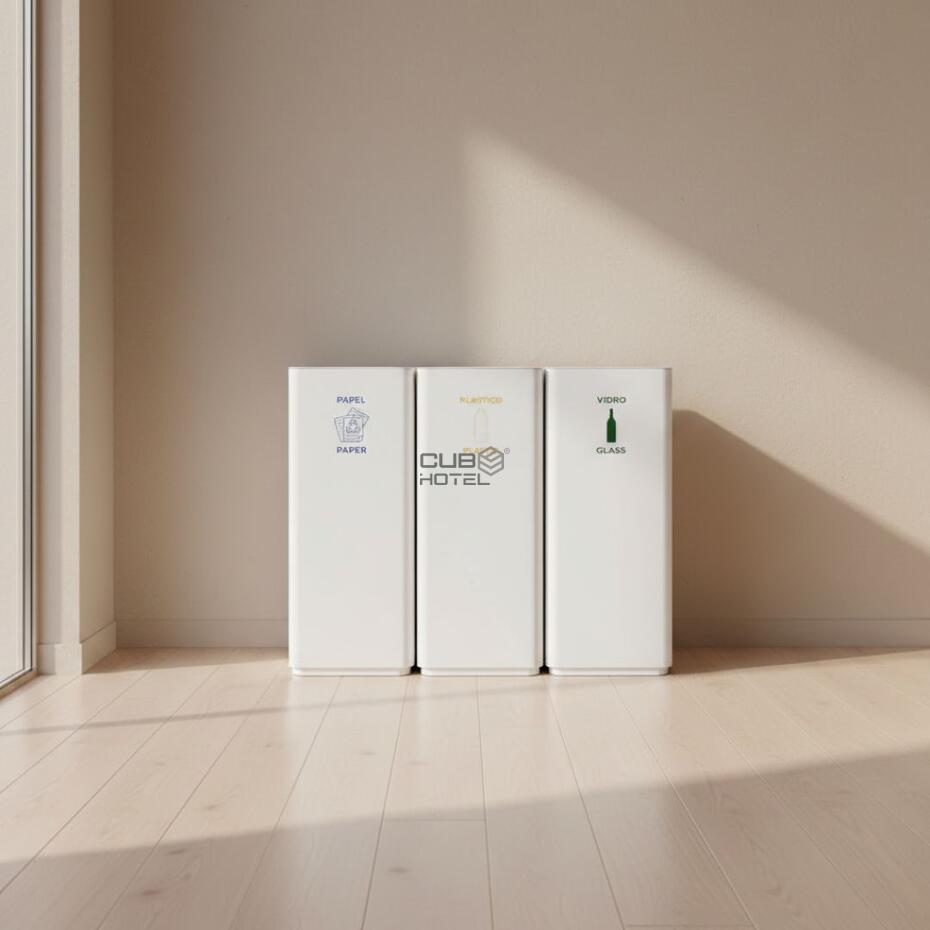 Ecoponto em Aço Pintado Branco Balde Interior Galvanizado 30x30cm