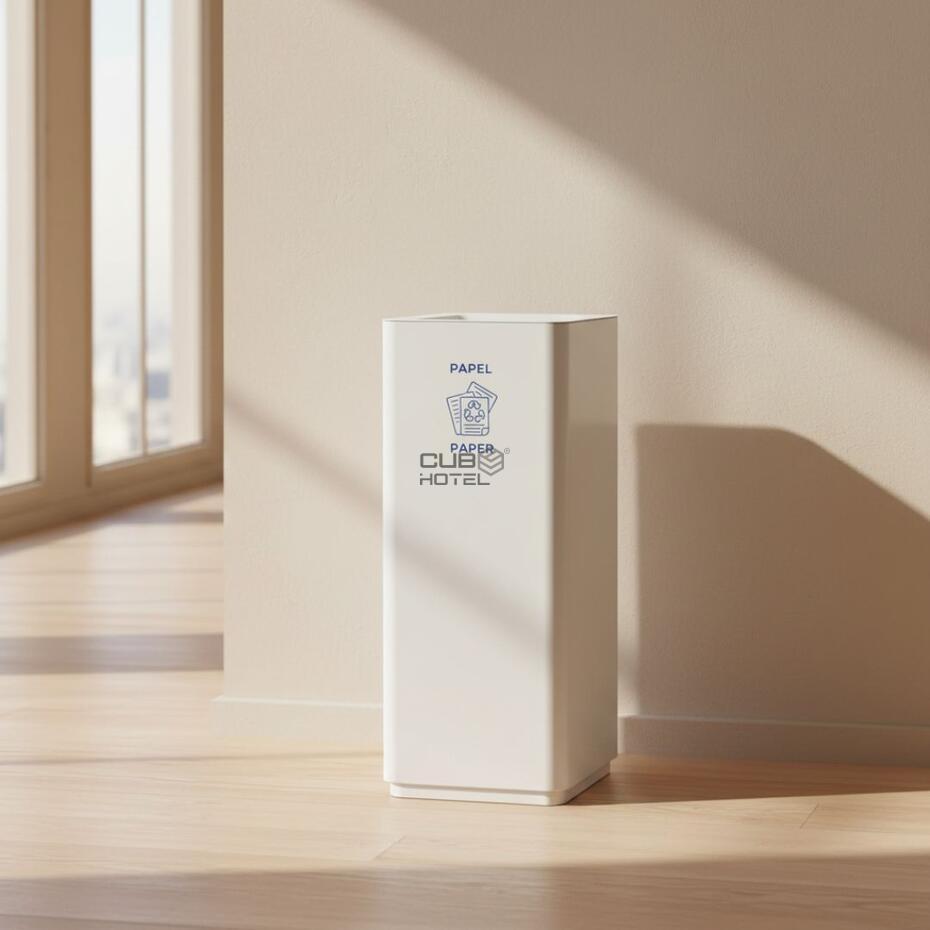 Ecoponto em Aço Pintado Branco Balde Interior Galvanizado 30x30cm