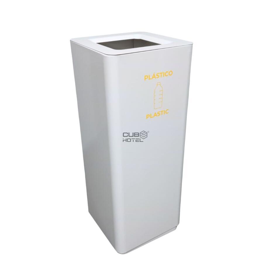 Ecoponto em Aço Pintado Branco Balde Interior Galvanizado 30x30cm