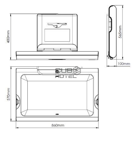 Fraldario Horizontal Polipropileno e Aço Inox Preto Mate com Ionizador - Mediclinics