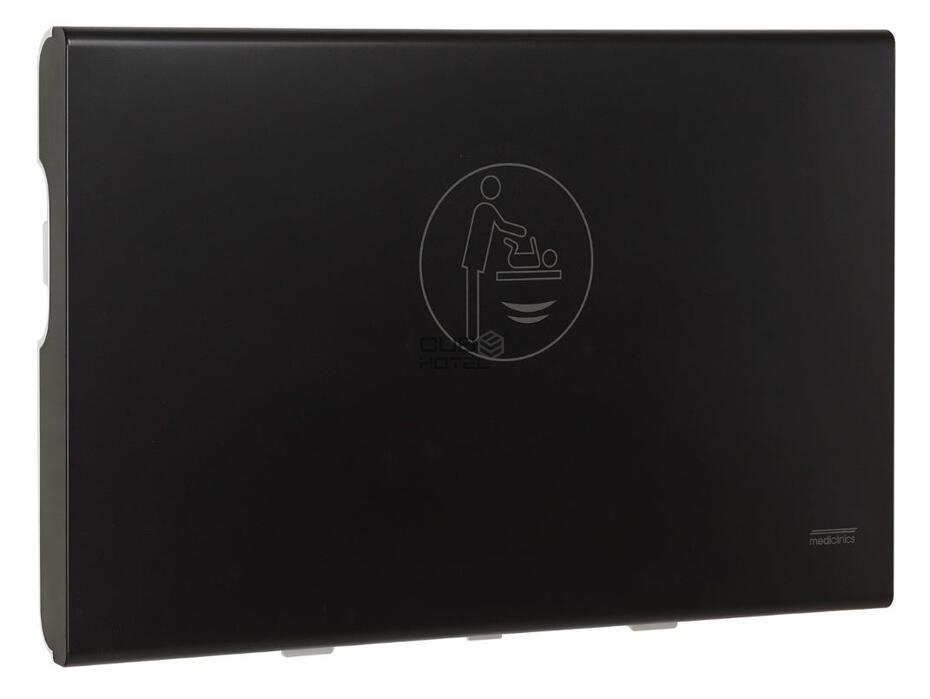 Fráldario Horizontal Polipropileno e Aço Inox Preto Mate - Mediclinics