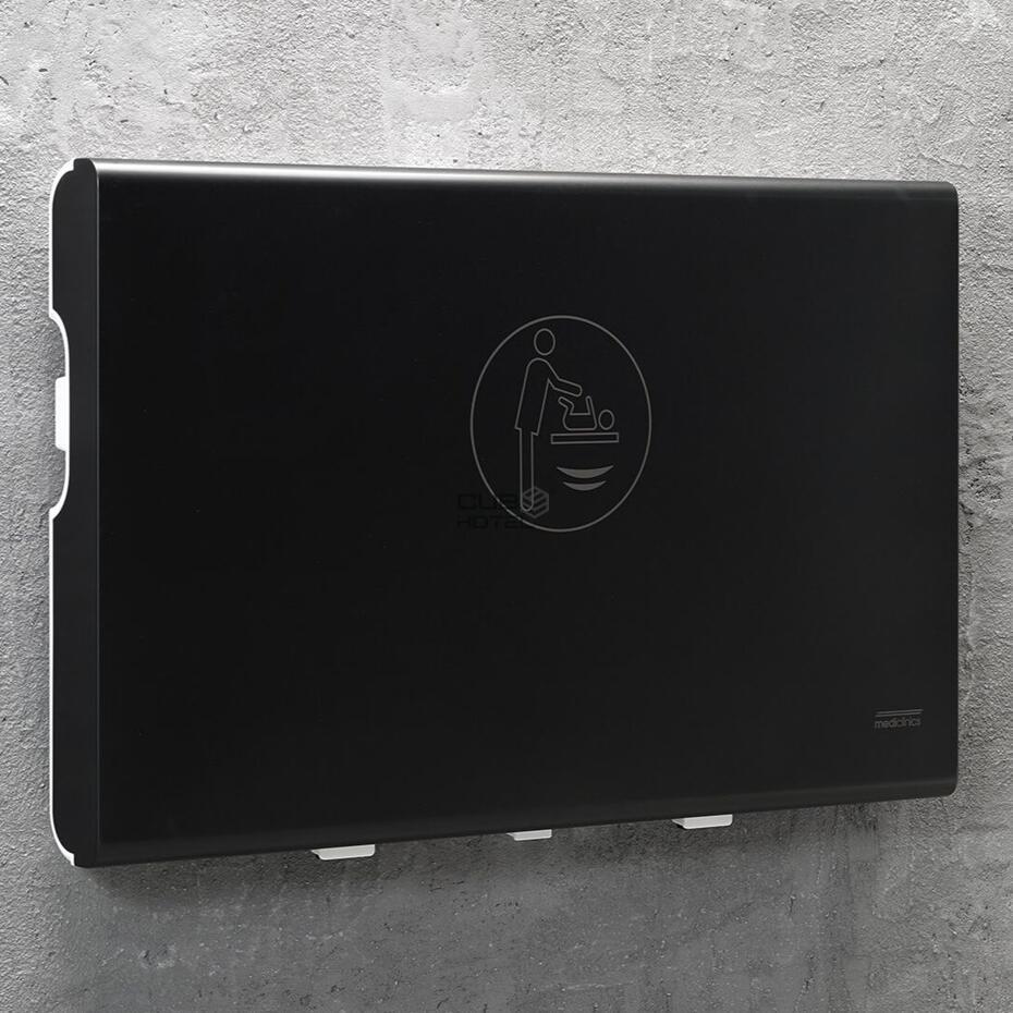 Fráldario Horizontal Polipropileno e Aço Inox Preto Mate - Mediclinics