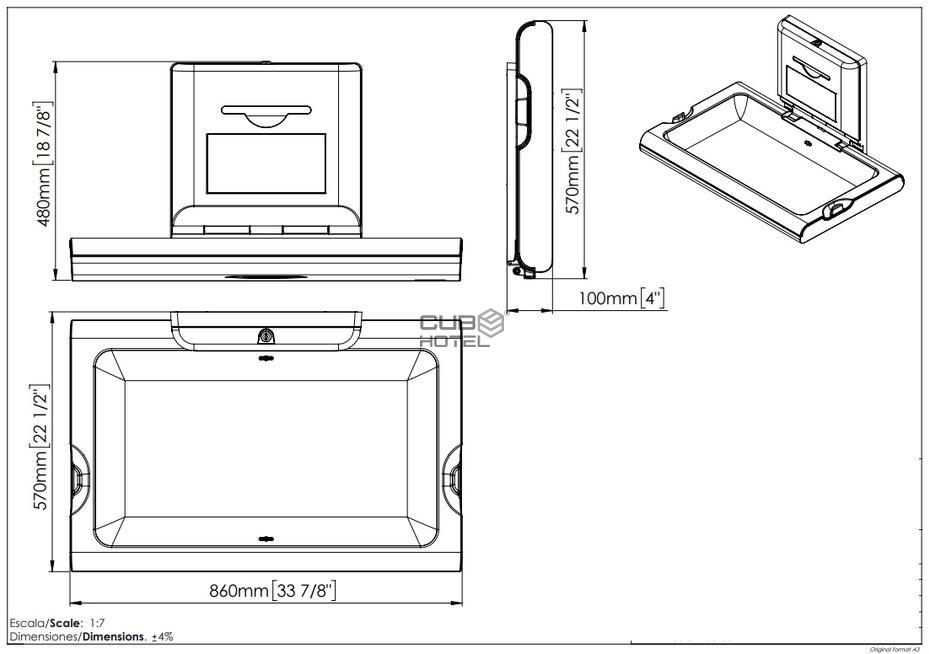 Cambia Pañales Horizontal Inox - Mediclinics