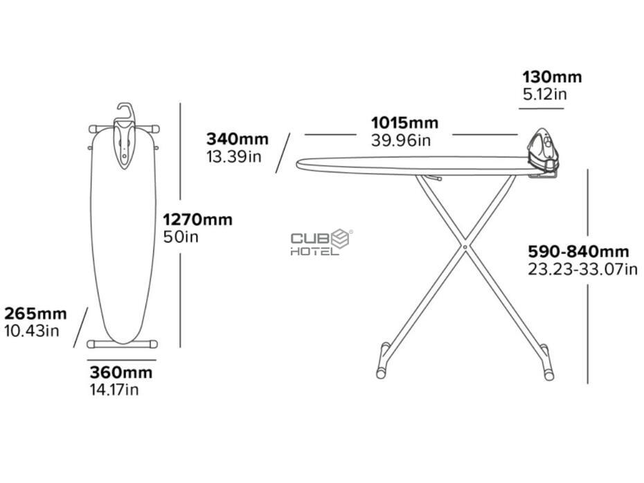 Kit Tábua Engomar + Ferro com Vapor 1600W + Suporte