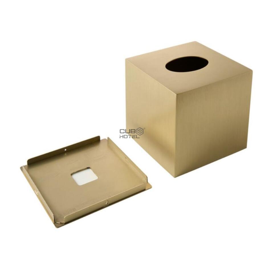 Cubo de Lenços Plymouth Dourado Escovado