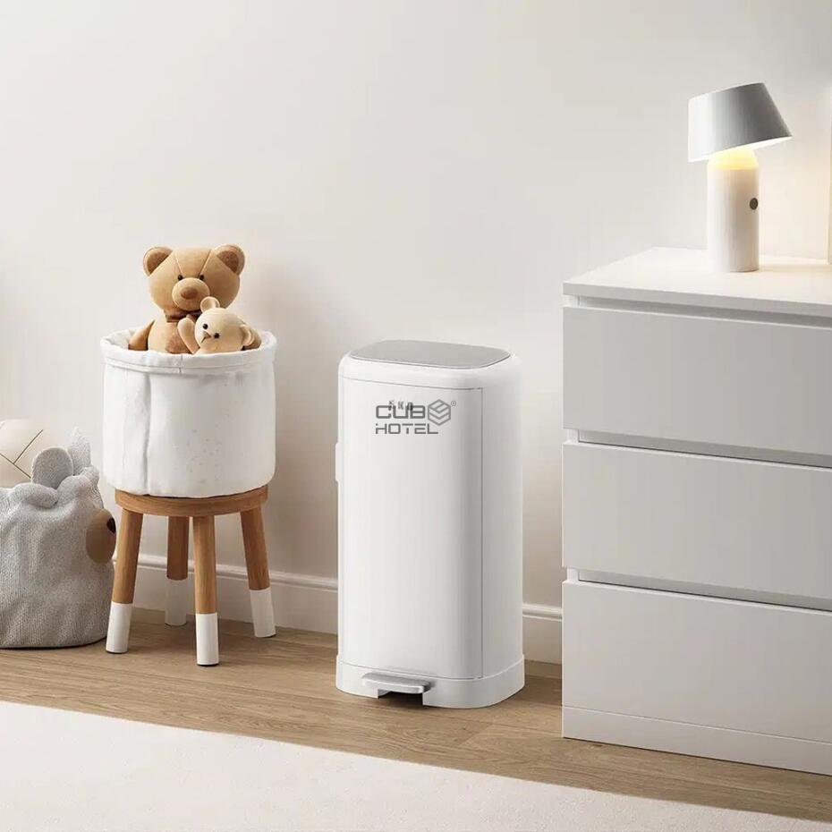 Balde com Pedal para Fraldas Bubu 30L Branco
