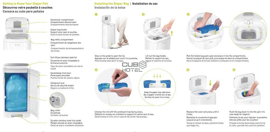 Balde com Pedal para Fraldas Bubu 30L Branco
