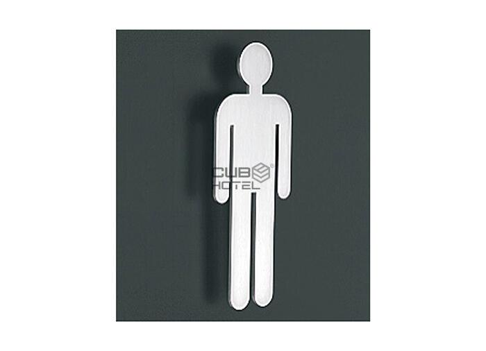 Silhueta masculina para casa de banho com fixação oculta por parafuso - 250mm