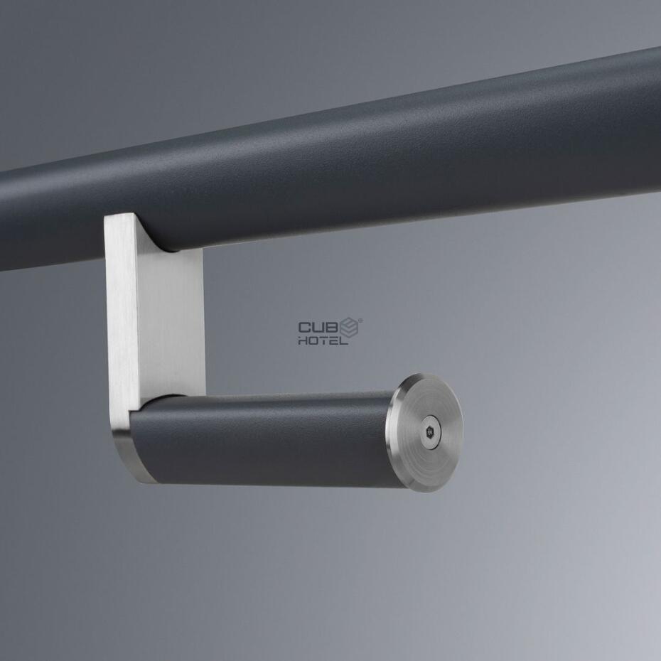 Barra de apoio Rebatível com porta-rolo Antimicrobial