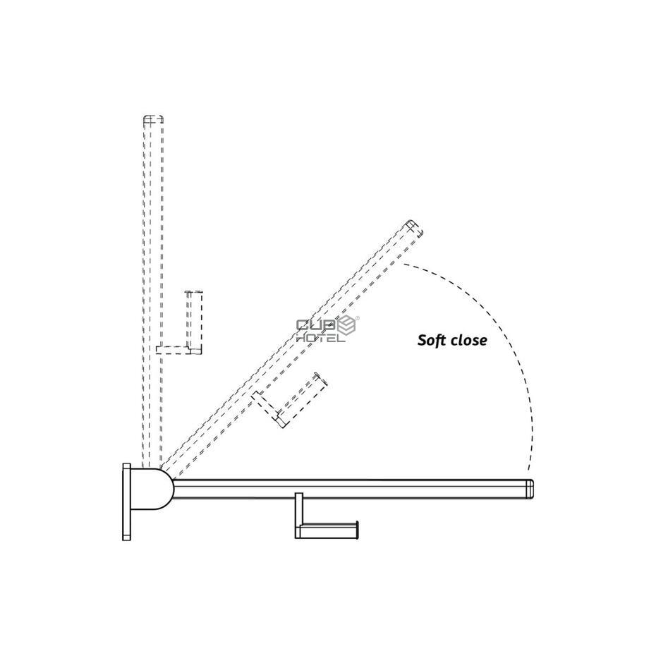 Barra de apoio Rebatível com porta-rolo Antimicrobial