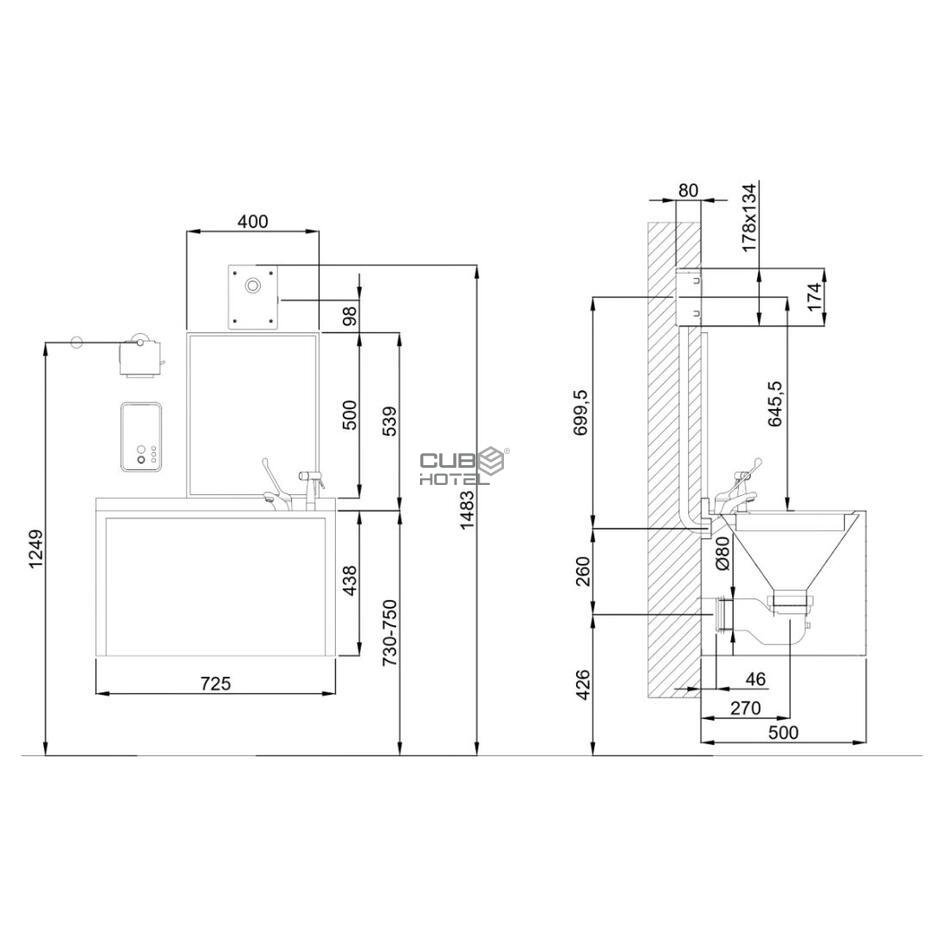 Hygienic Set for Ostomates with Front Window Stainless Steel