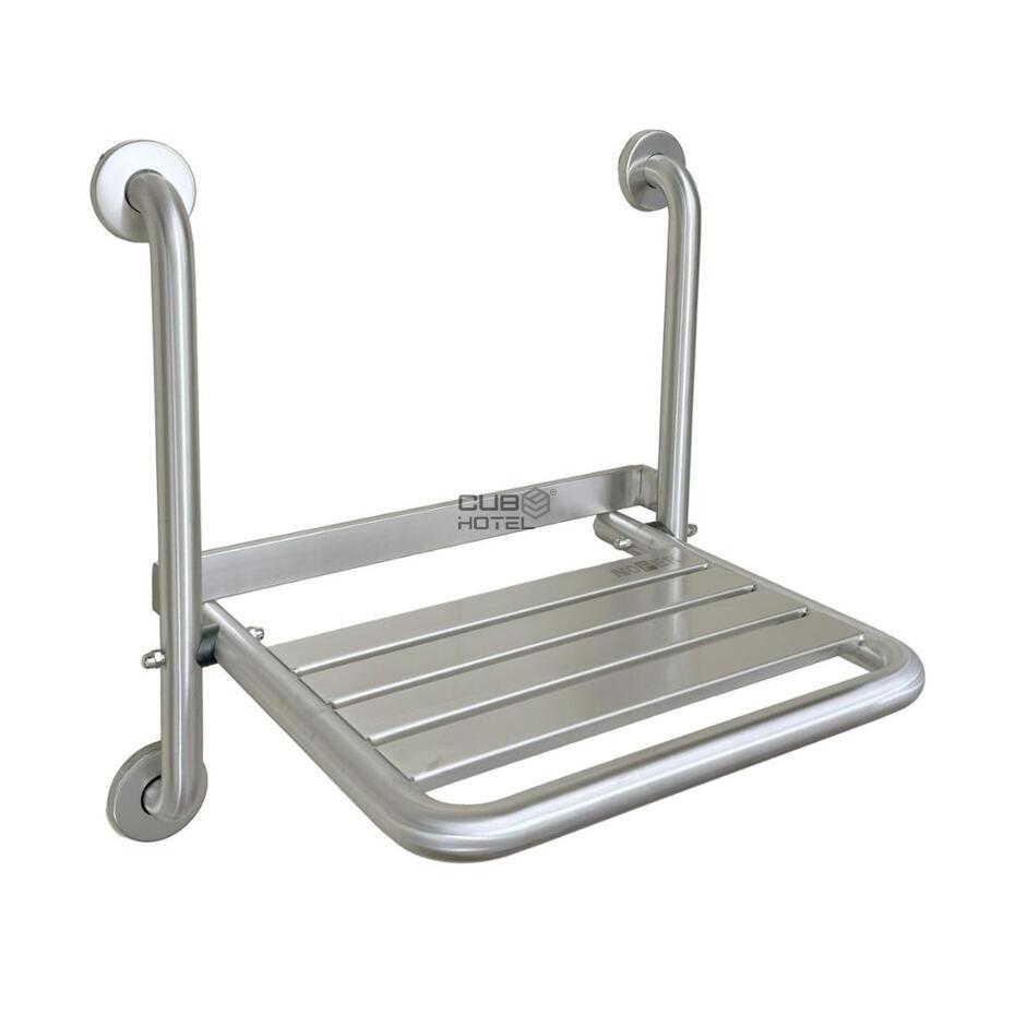 Foldable Shower Seat in Brushed Stainless Steel