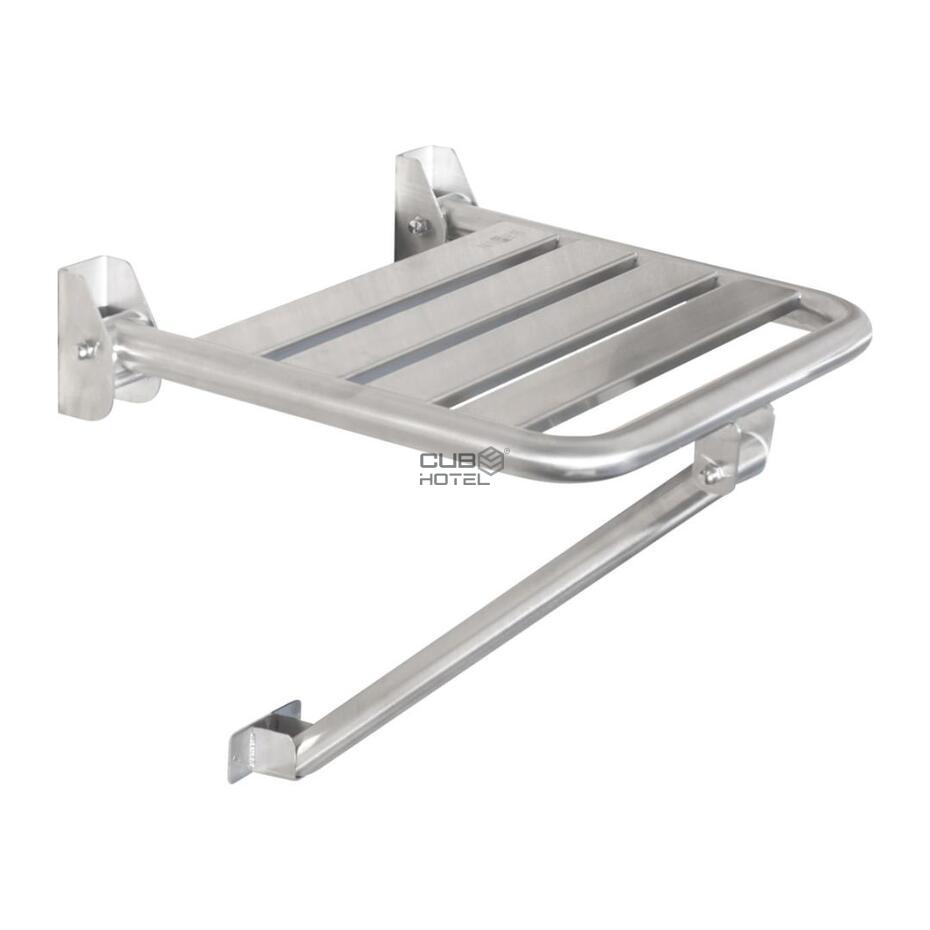 Assento Banho Dobrável Apoio Aço Inoxidável