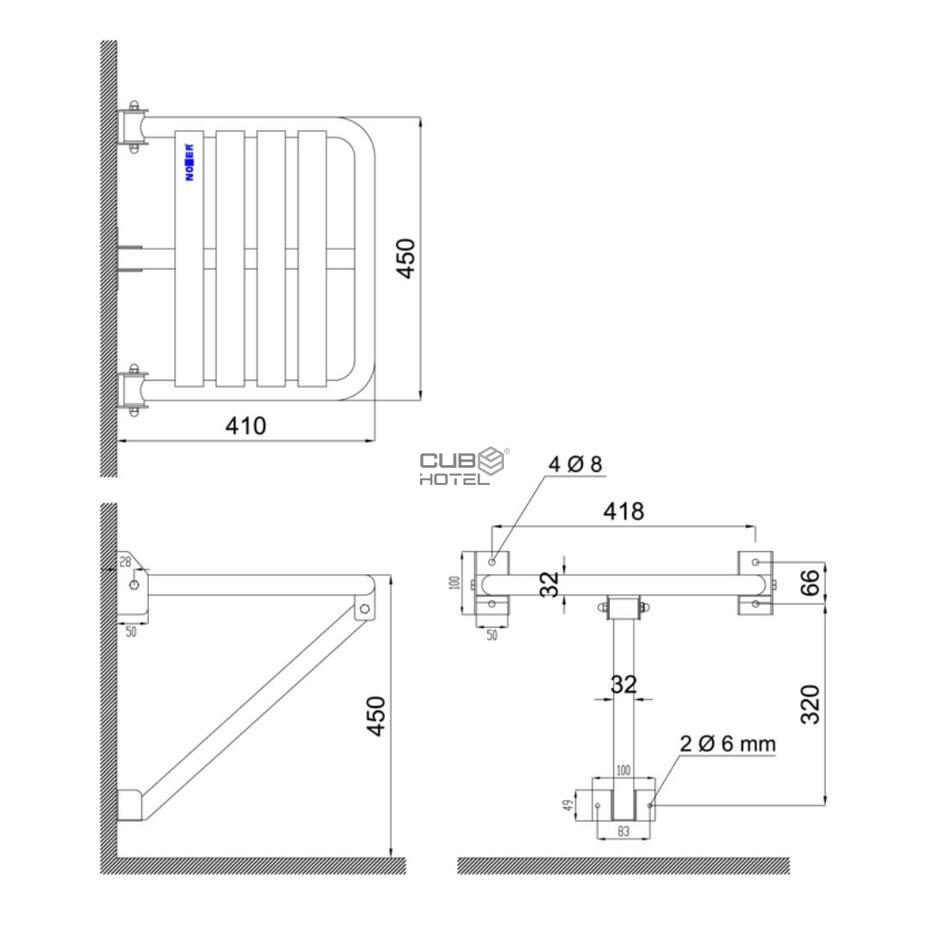 Assento Banho Dobrável Apoio Aço Inoxidável