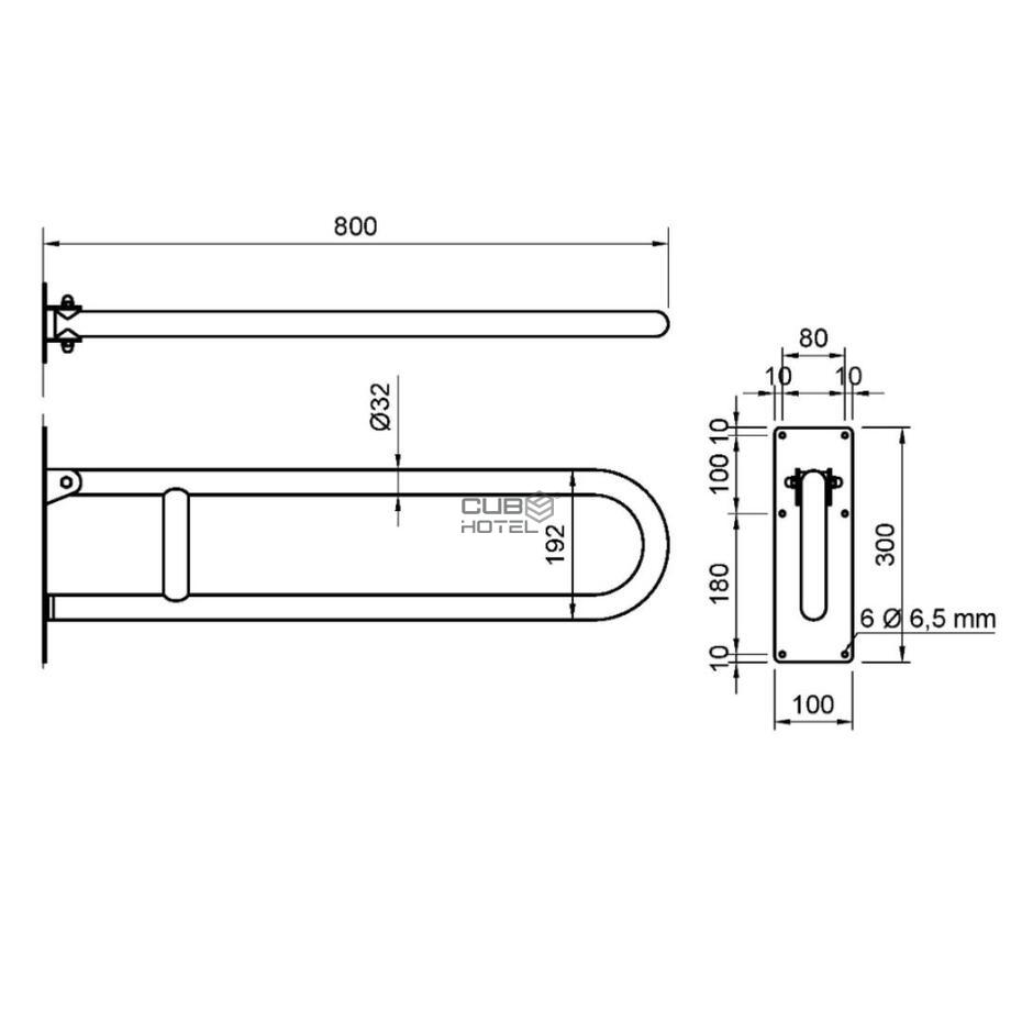 Barra de Apoio Rebatível Em Aço Inox 80cm
