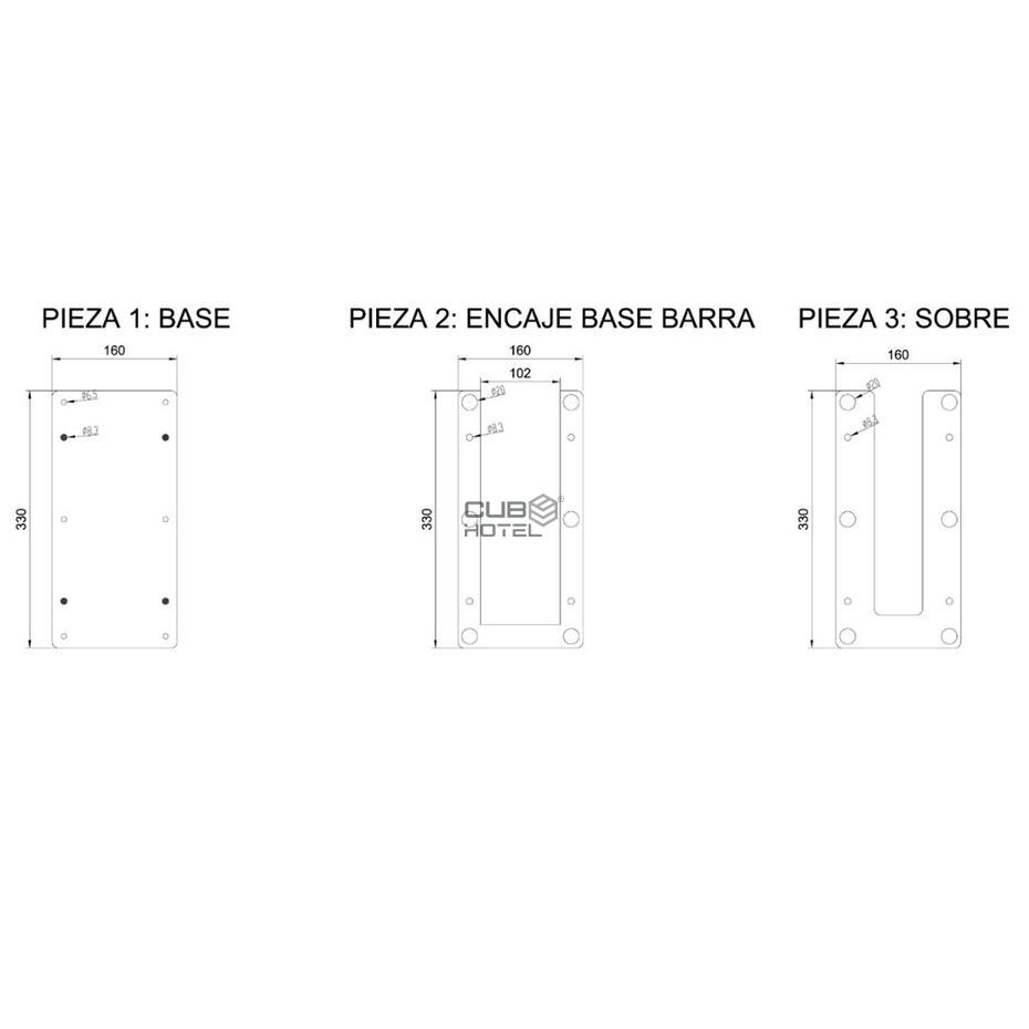 Soporte de Fijación para Barras de Apoyo