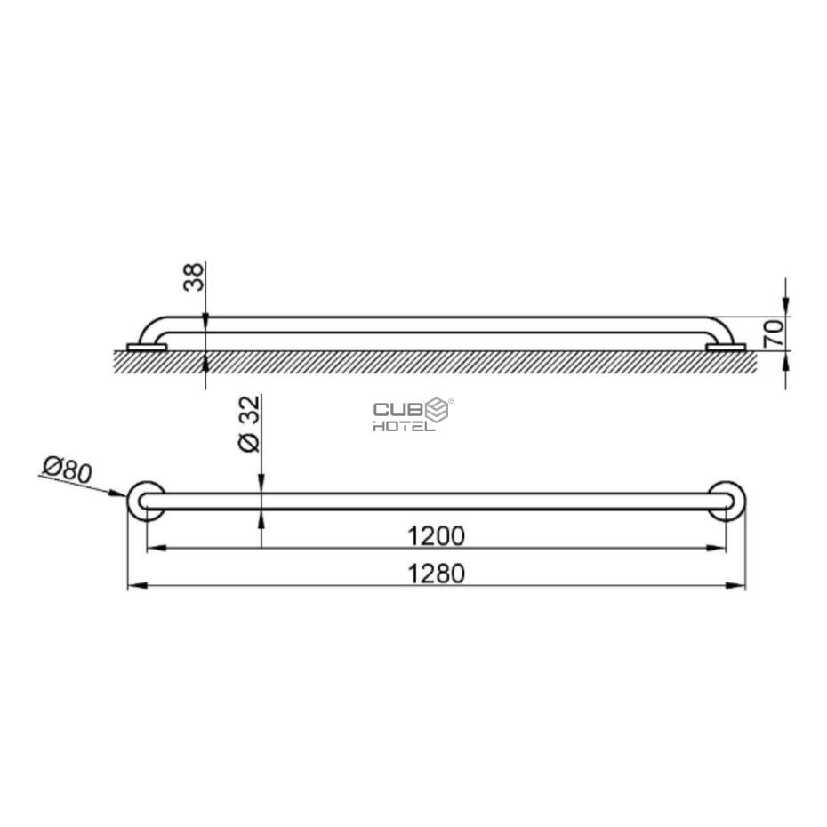 Barra Apoio 120 cm Inox escovado