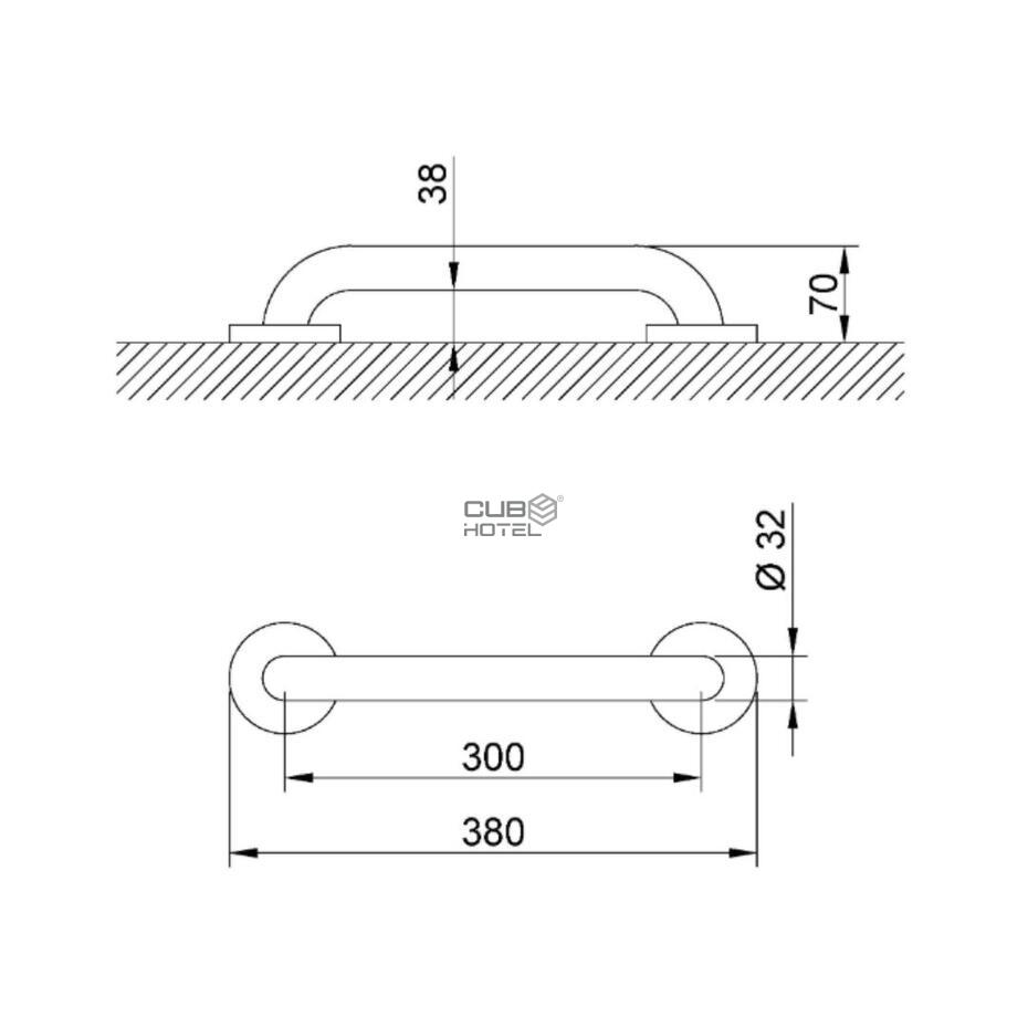 Gloss Stainless Steel Support Bar
