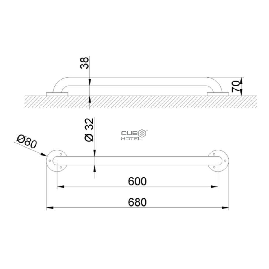 Barra de apoyo acero blanco