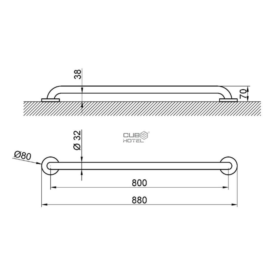 Barra de apoyo acero blanco