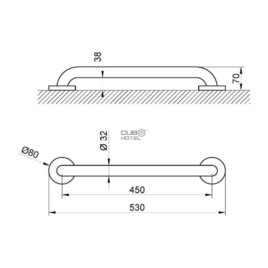 Barra de Apoio Inox Branco