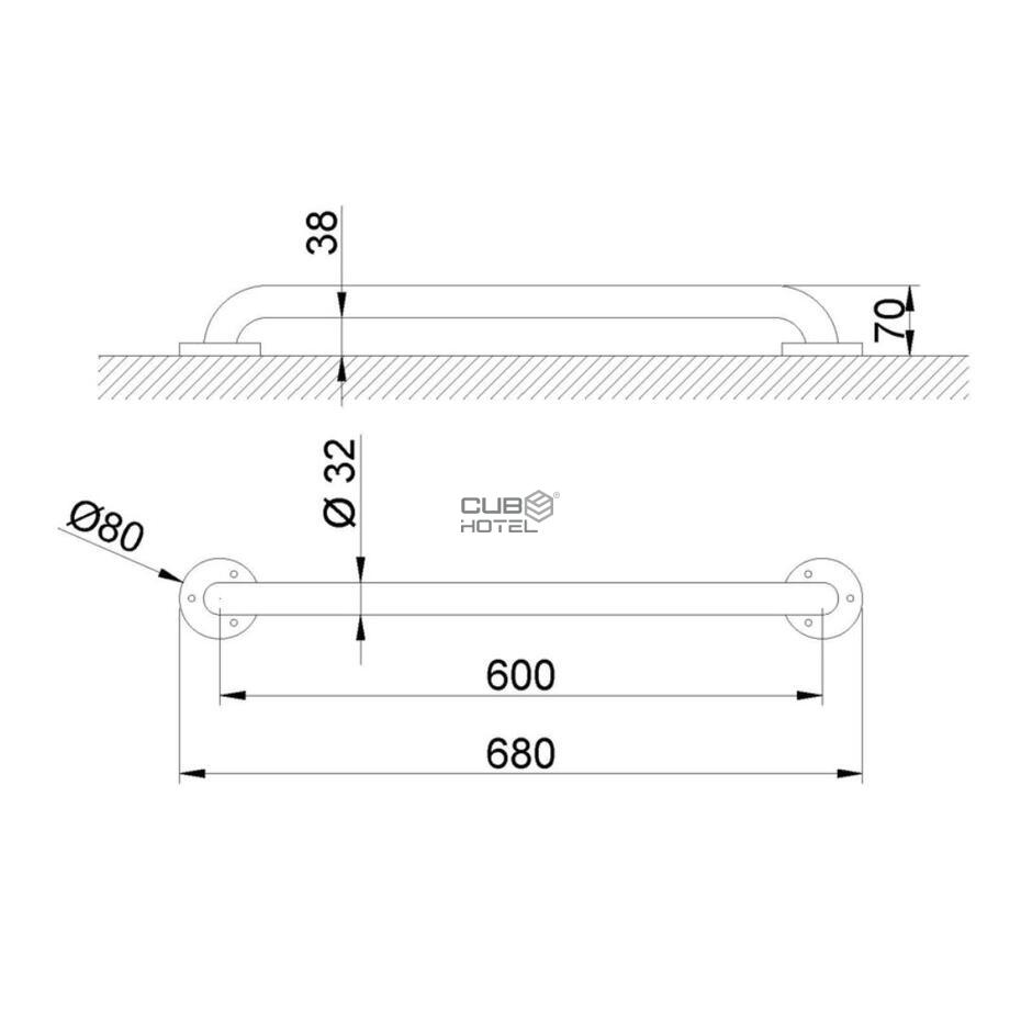 Barra de Apoio Inox Branco