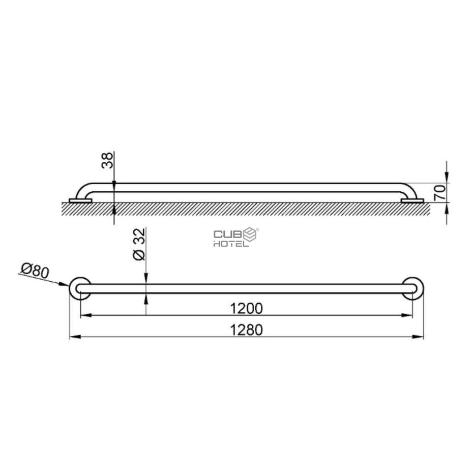 Barra de Apoio Inox Branco