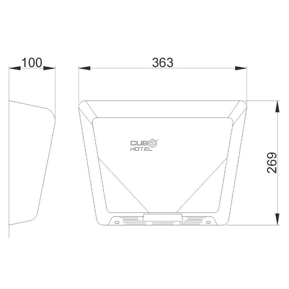 Secador Mãos Thin Espessura 10cm Inox Escovado