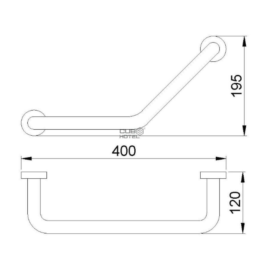 Barra De Apoio Angular 400 mm