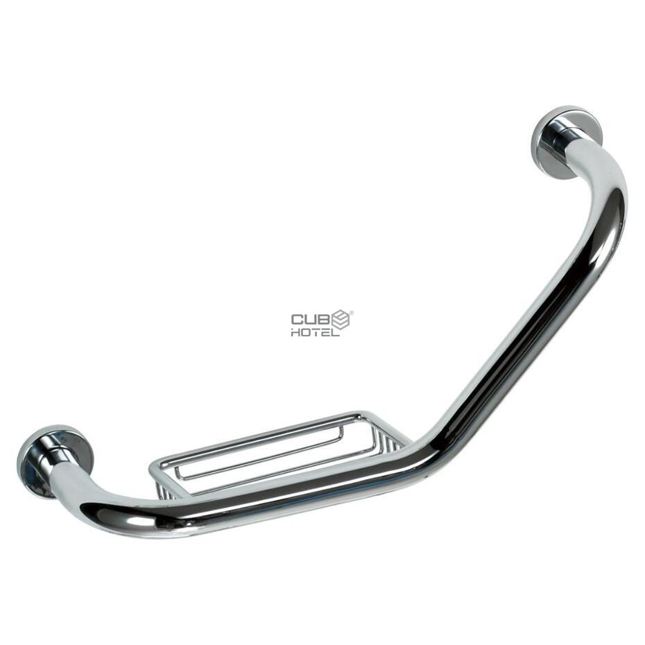 Barra De Apoio Angular Com Saboneteira 400 Mm