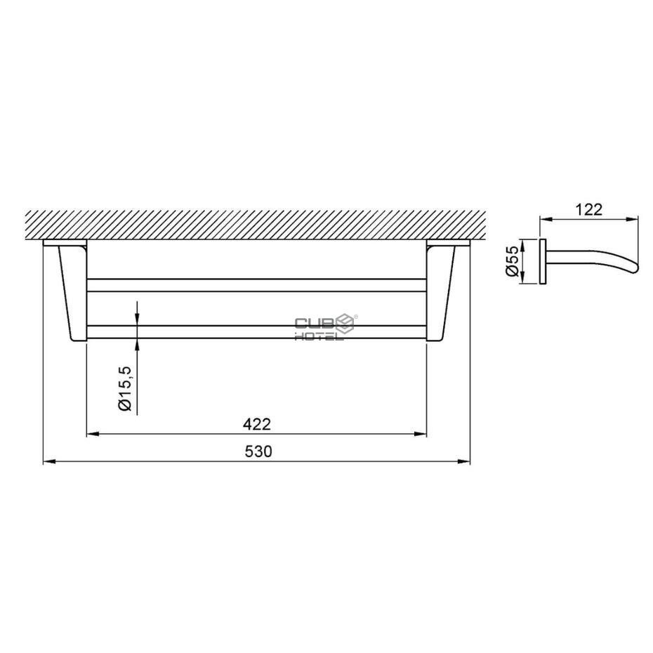 Toalheiro Duplo 450 mm Zamac