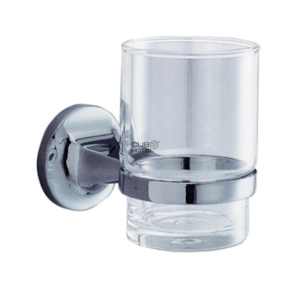 Vaso Vidrio Con Soporte Zamac Acabado Brillo