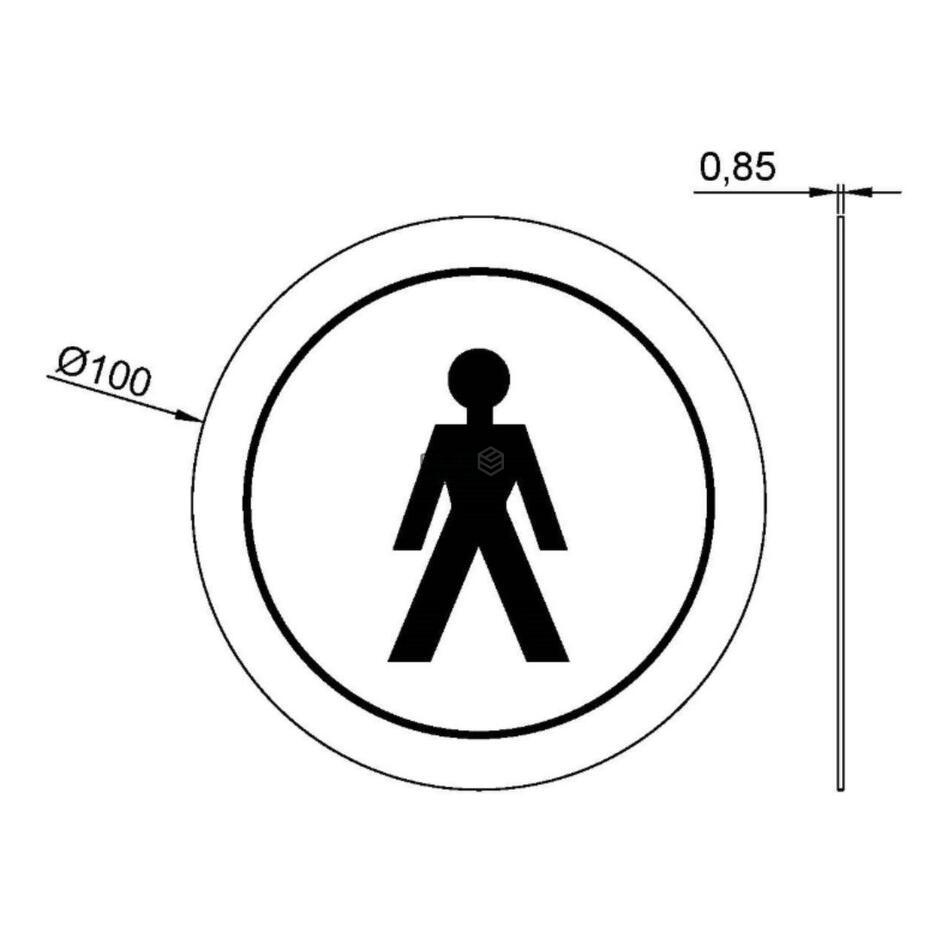 Pictogram WC sticker Man Stainless Steel