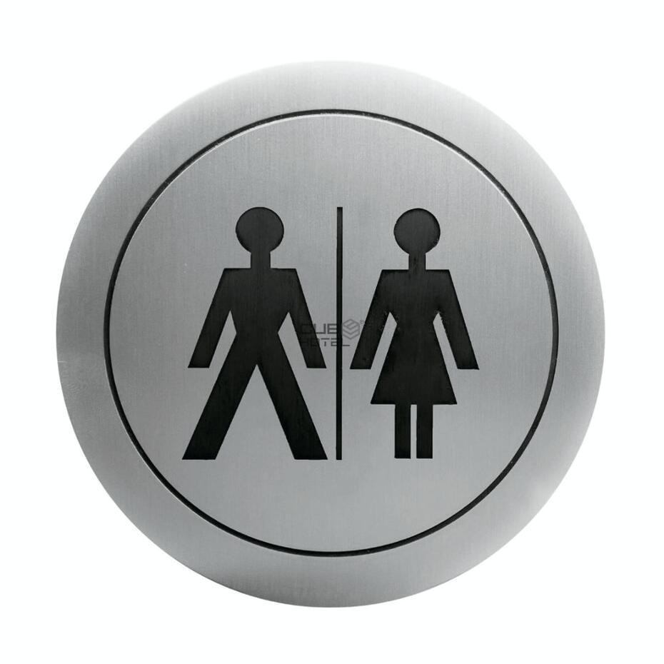 Pictograma WC adesivo Unisex Aço Inox