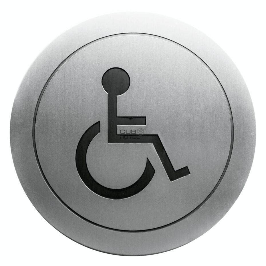 Pictograma WC adesivo Mobilidade Reduzida Aço Inox