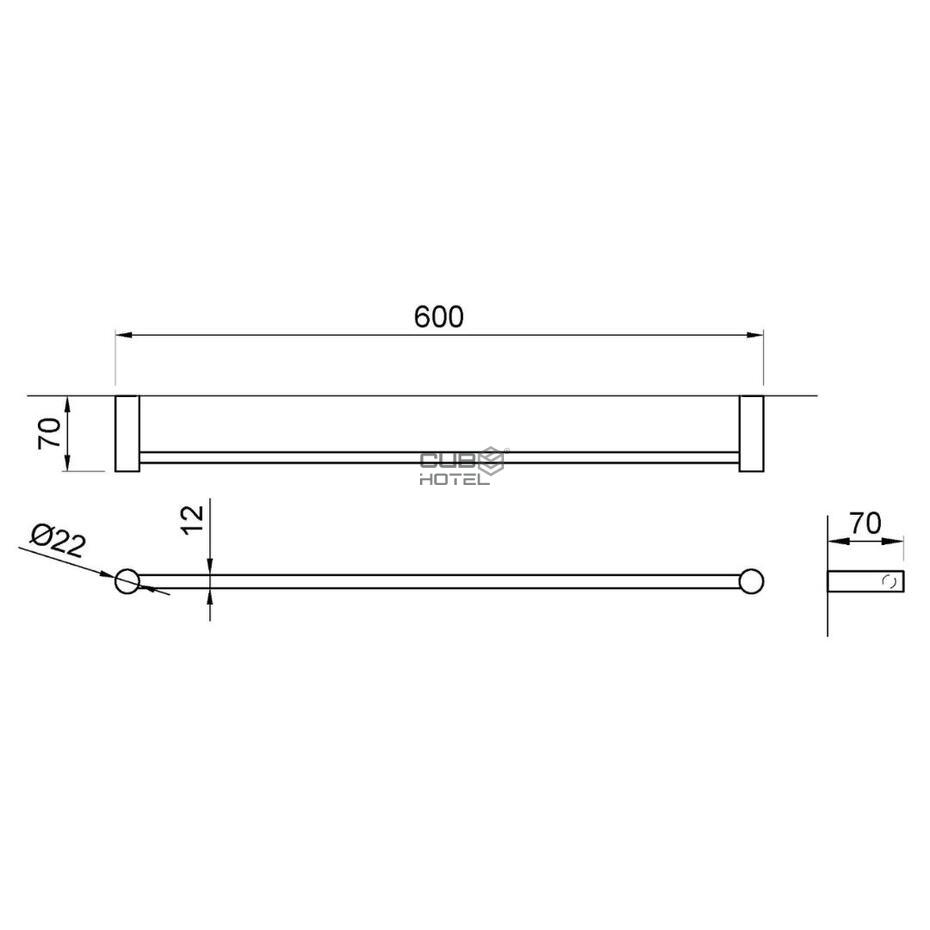 600 Mm Satin Finished Stainless Steel Towel Rail
