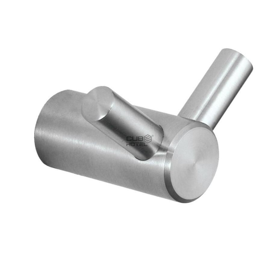 Cabide Parede Hotel Duplo Inox Escovado
