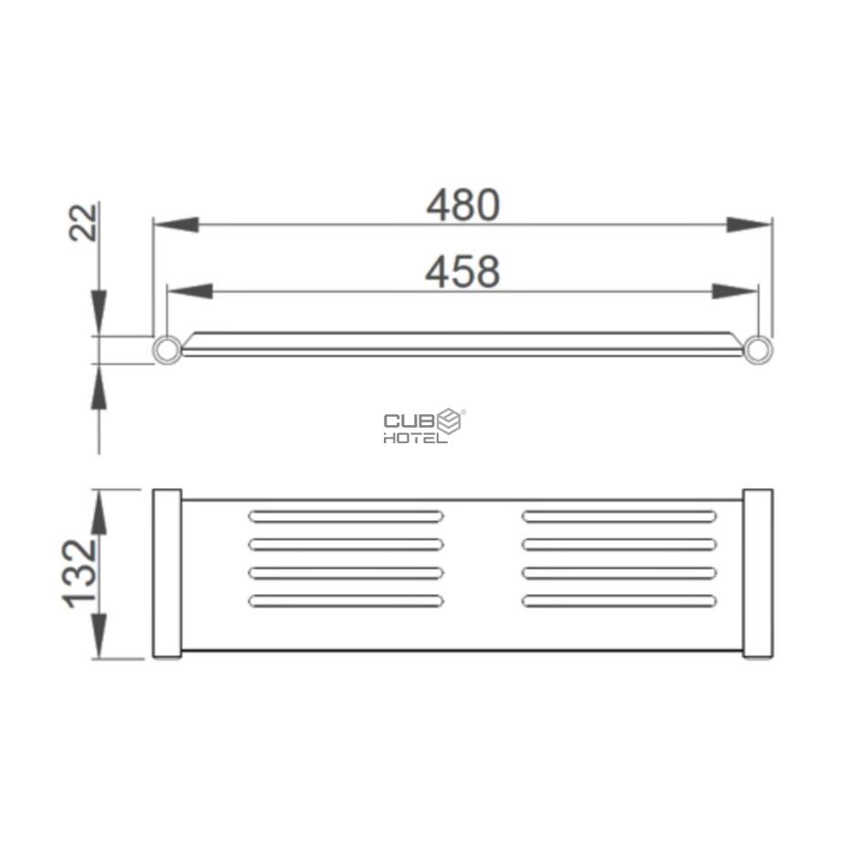 Repisa De Utilidad De Acero Inoxidable Satinado 480 Mm