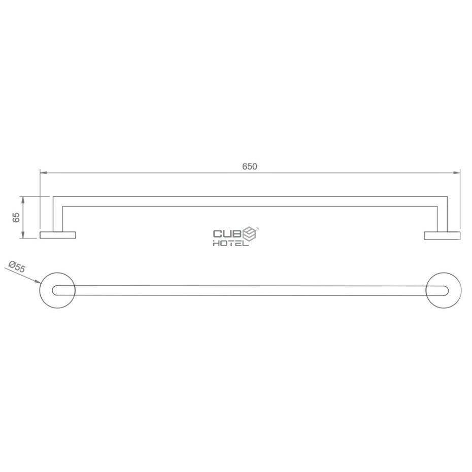 650 Mm Satin Finished Stainless Steel Towel Rail