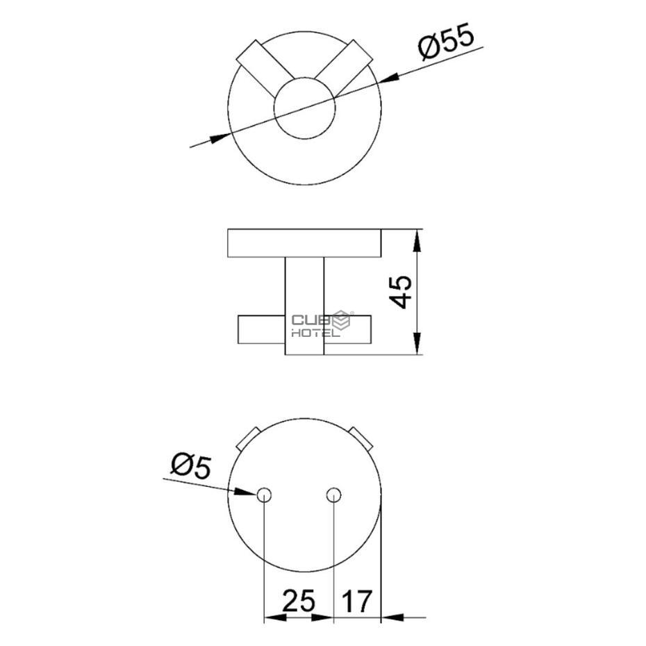 Percha de Pared Doble Negra